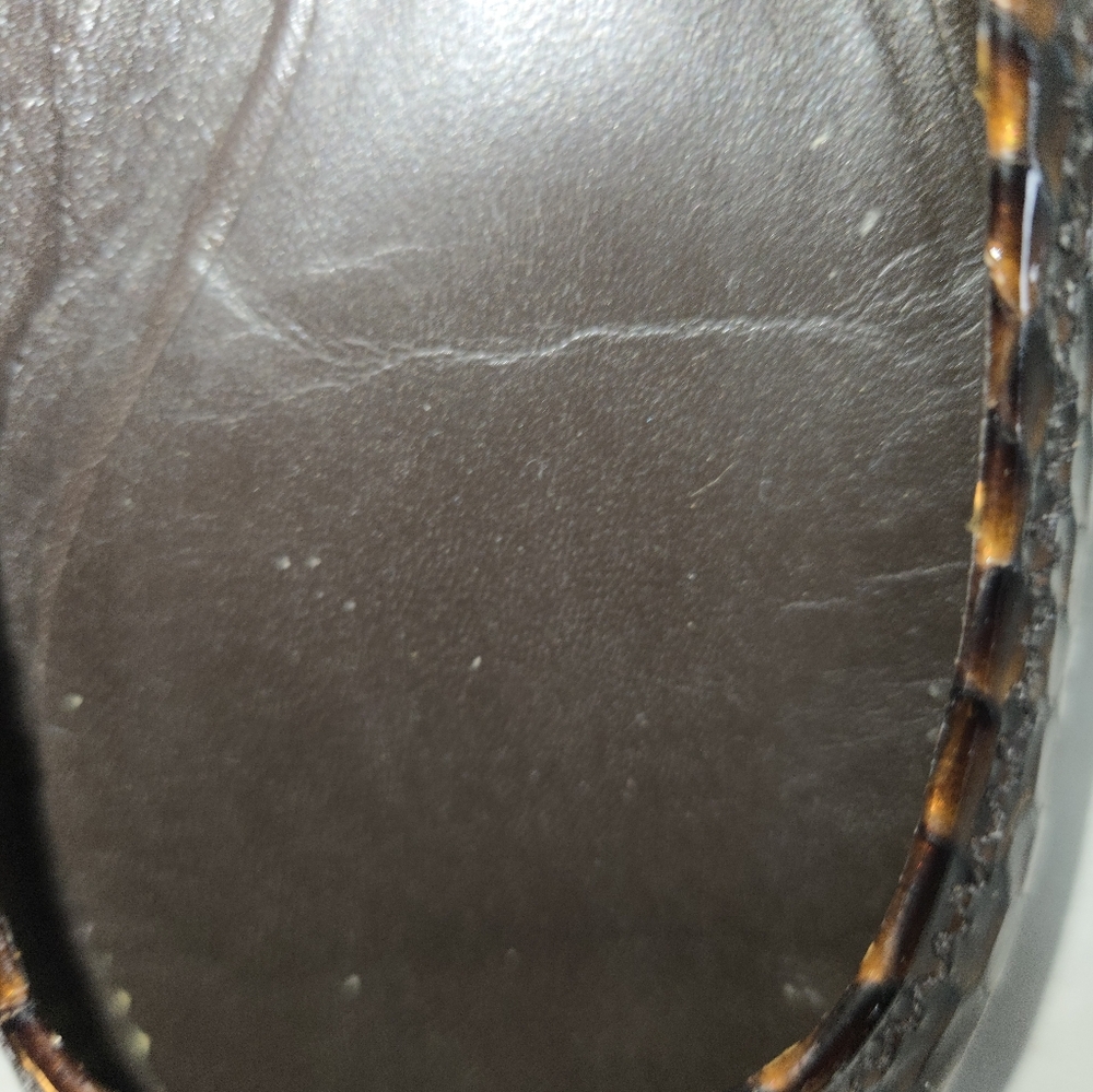 Tory Burch Women's 6 Reva Ballet Flats Brown Snake Skin Patent Leather - Picture 8 of 9